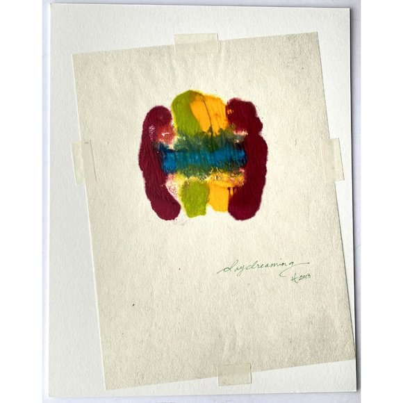 Original Art ‘Daydreaming’ Encaustic Wax Painting Matted 14”x11" Frame Ready - Picture 5 of 5